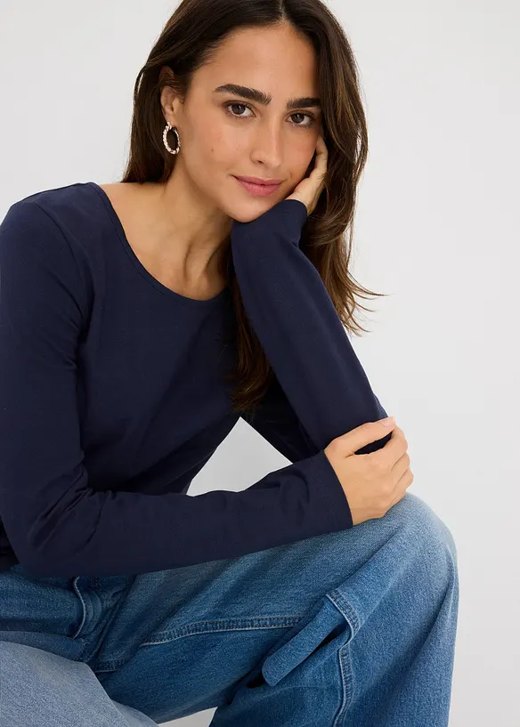 Lot de 2 T-shirts manches longues, bonprix