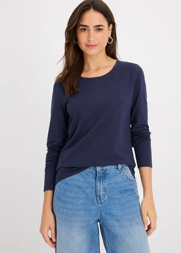 Lot de 2 T-shirts manches longues, bonprix