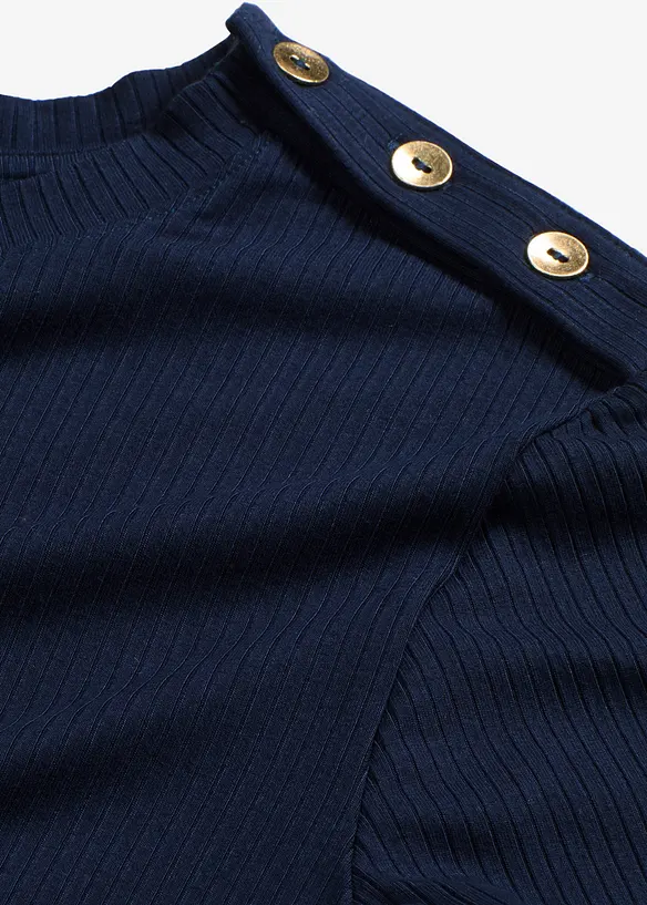 T-shirt côtelé en viscose douce et extensible, bonprix