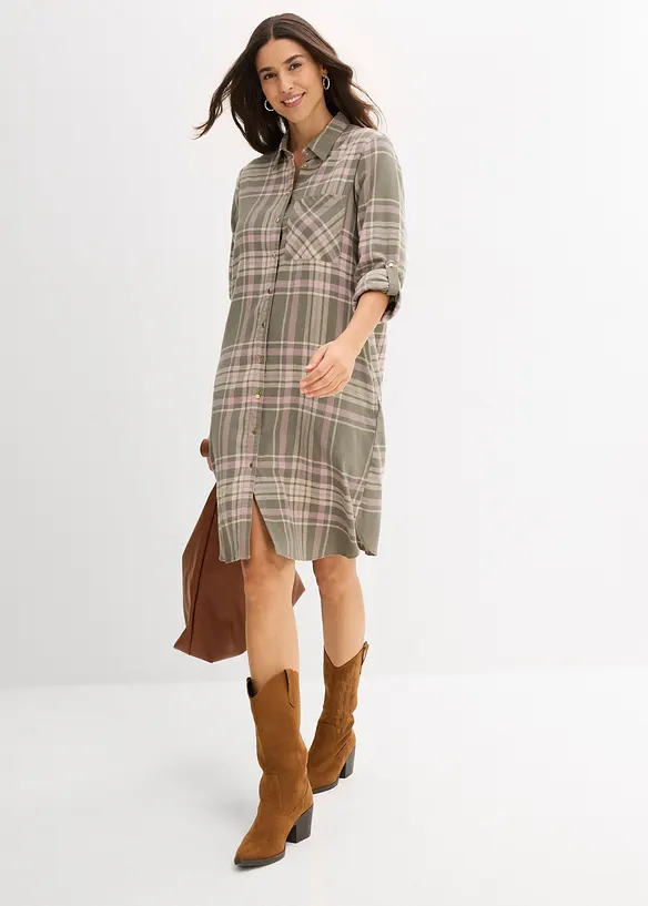 Robe-chemise 100% coton, bonprix