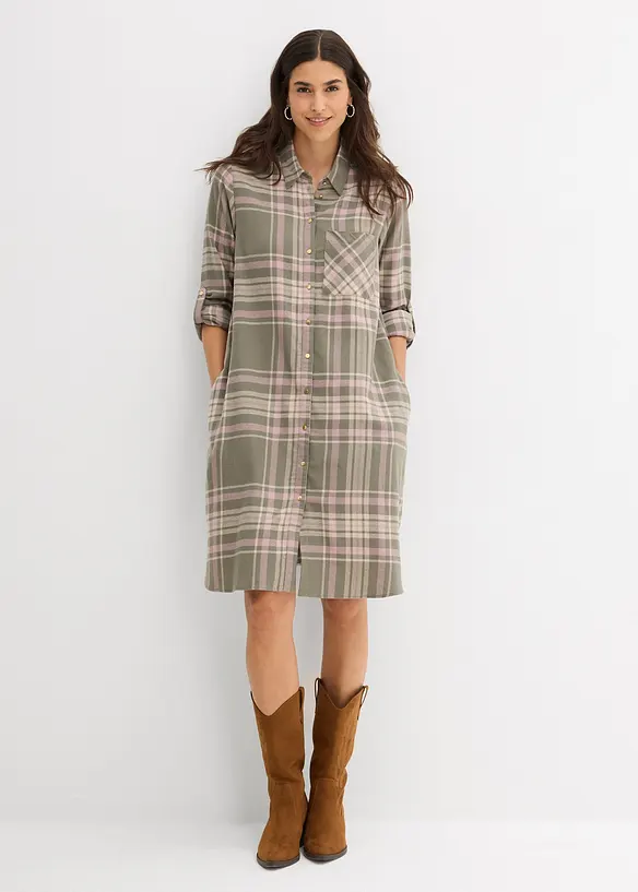 Robe-chemise 100% coton, bonprix