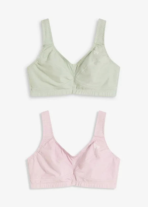 Lot de 2 soutiens-gorge coton sans armatures, bonprix