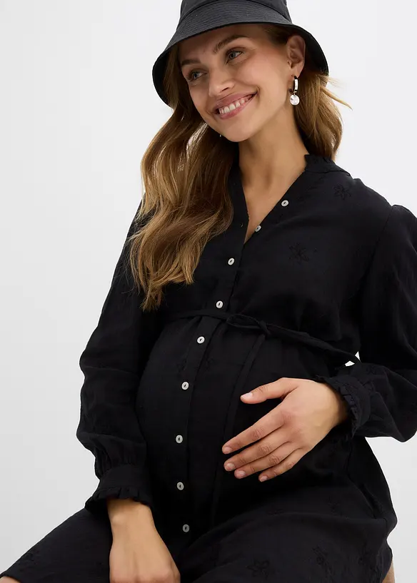 Robe-chemise de grossesse en gaze de coton douce, bonprix