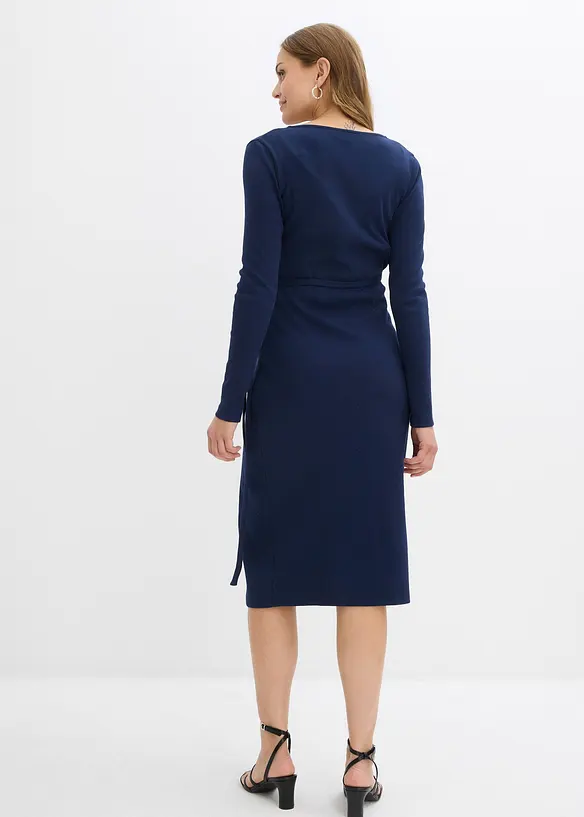 Robe portefeuille de grossesse en coton côtelé, bonprix