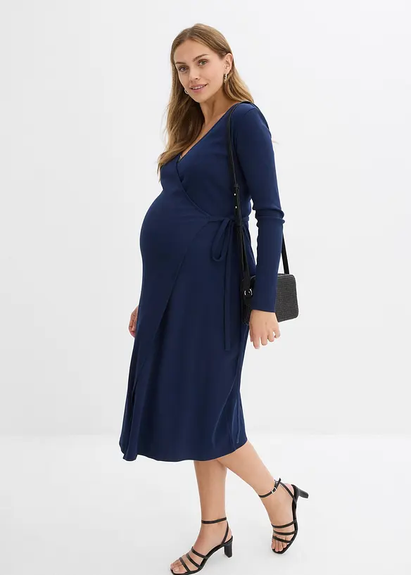 Robe portefeuille de grossesse en coton côtelé, bonprix