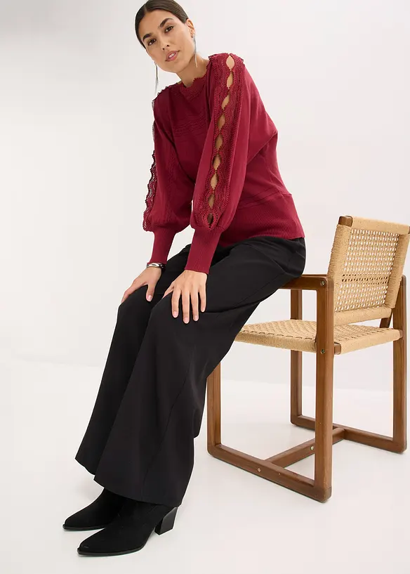 Pull fluide en fine maille de viscose m&eacute;lang&eacute;e, bonprix