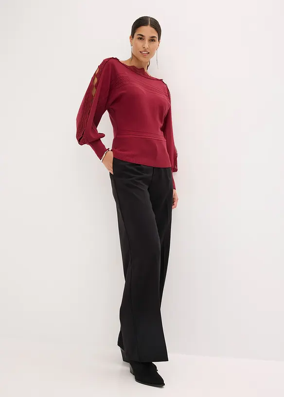 Pull fluide en fine maille de viscose m&eacute;lang&eacute;e, bonprix