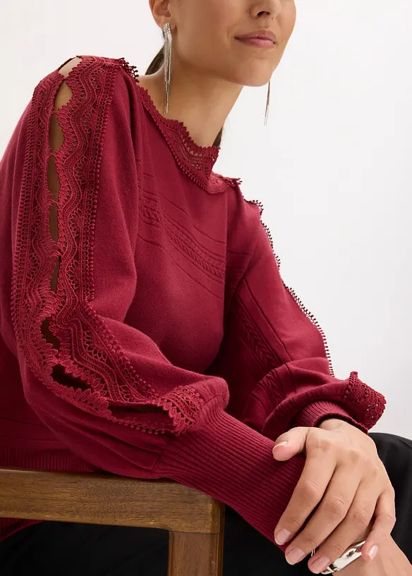 Pull fluide en fine maille de viscose m&eacute;lang&eacute;e, bonprix