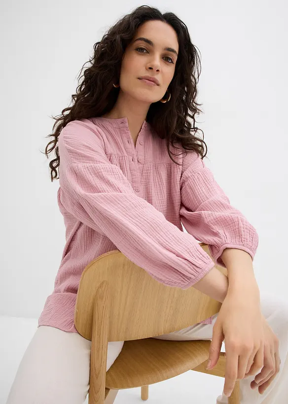 Chemisier oversize en gaze de coton, bonprix