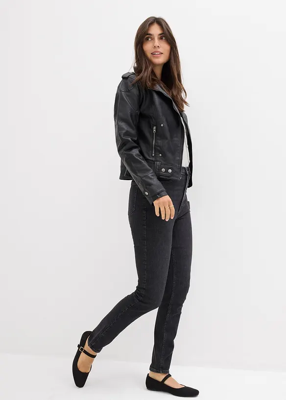 Jean skinny taille haute, cropped, bonprix