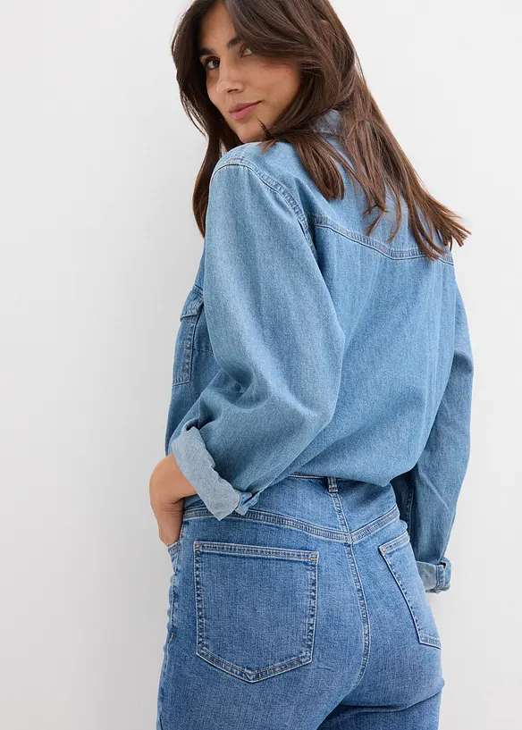 Jean skinny taille haute, cropped, bonprix