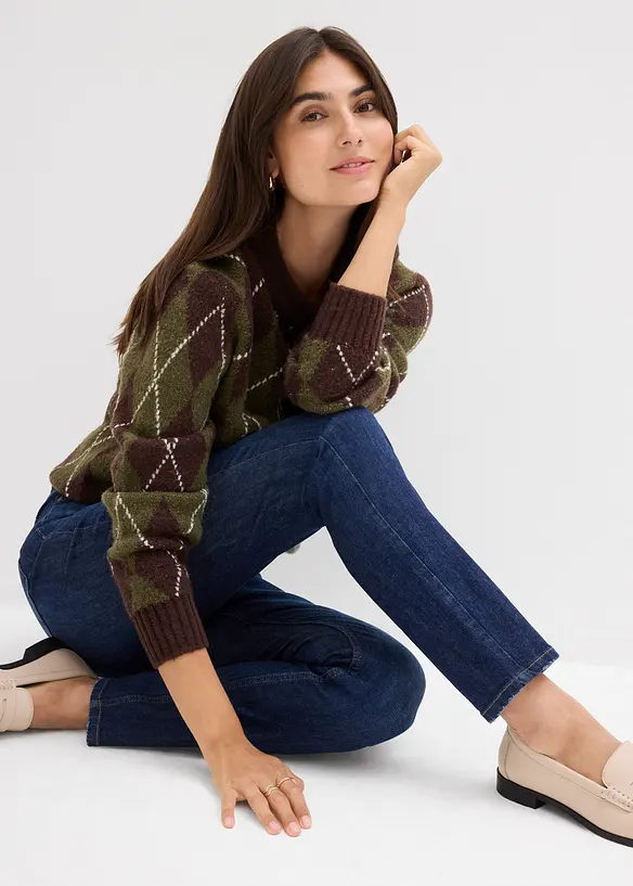 Jean skinny taille haute, cropped, bonprix