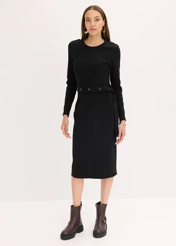 Robe midi en coton extensible, bonprix