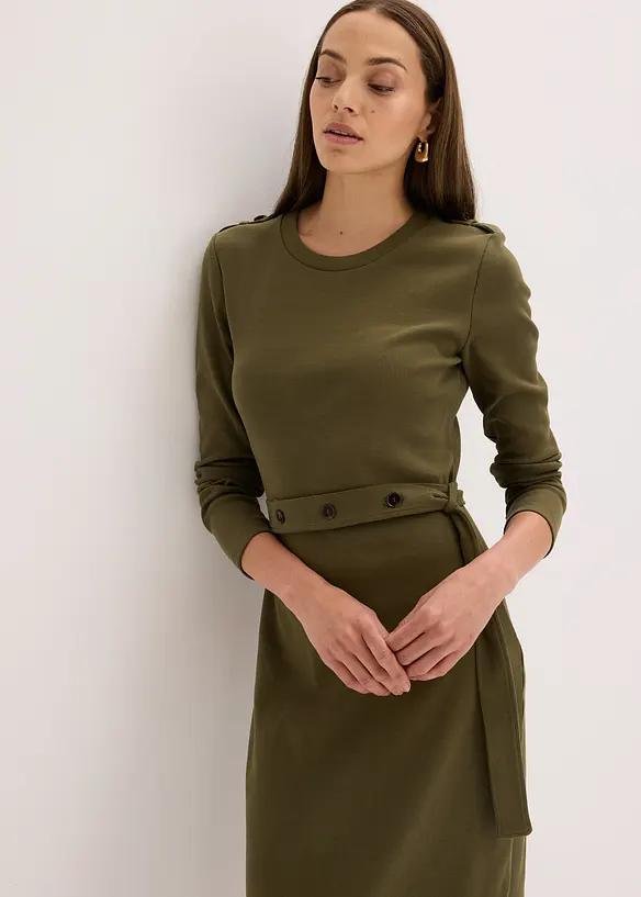 Robe midi en coton extensible, bonprix