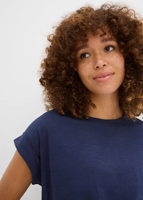 Lot de 2 T-shirts longs 100% coton, bonprix