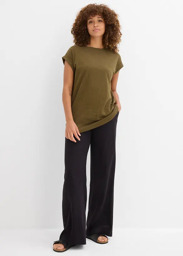 Lot de 2 T-shirts longs 100% coton, bonprix