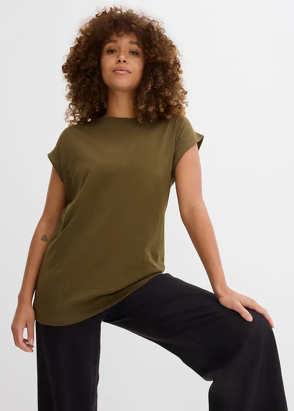 Lot de 2 T-shirts longs 100% coton, bonprix