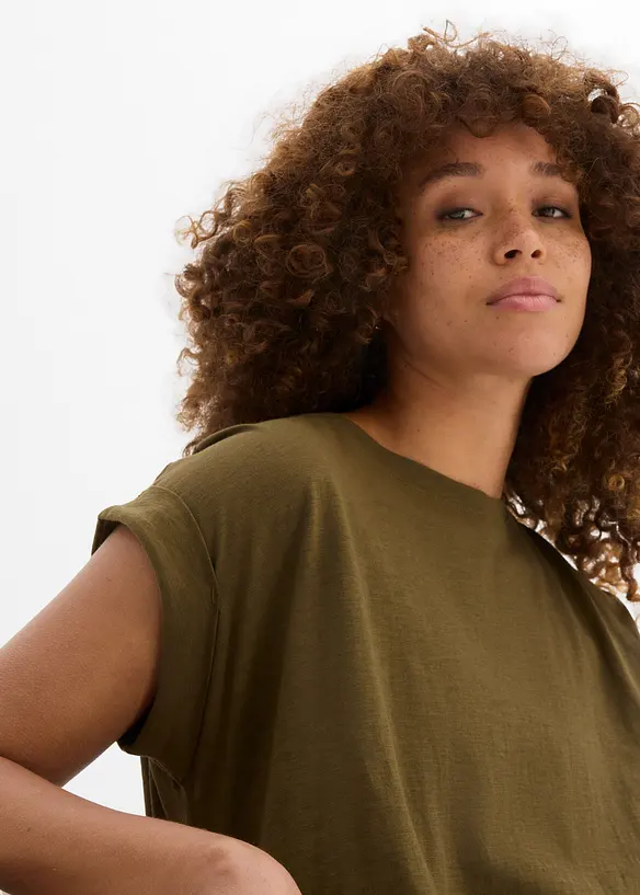 Lot de 2 T-shirts longs 100% coton, bonprix