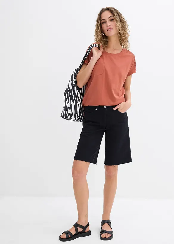 T-shirt ample avec dentelle, bonprix