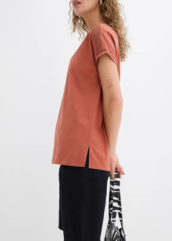 T-shirt ample avec dentelle, bonprix