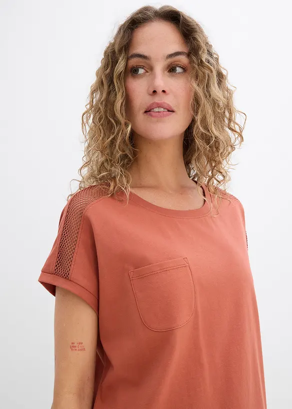 T-shirt ample avec dentelle, bonprix
