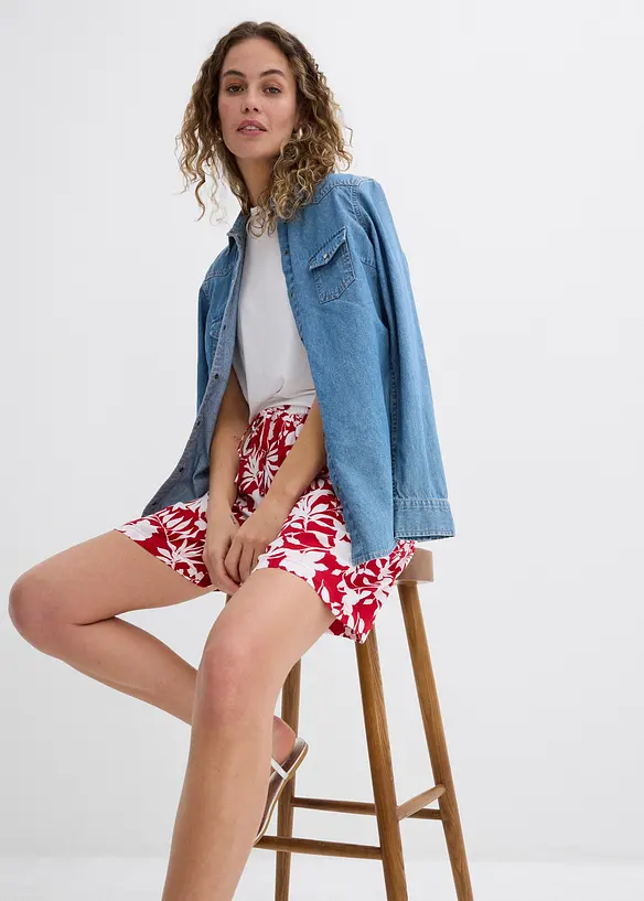 Short ample en viscose avec taille haute élastiquée, bonprix