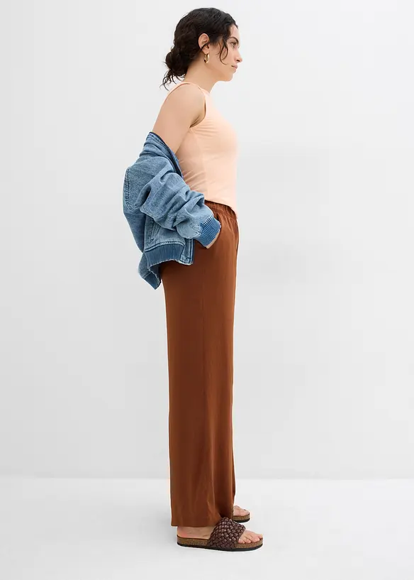 Pantalon palazzo l&eacute;ger et textur&eacute;, bonprix