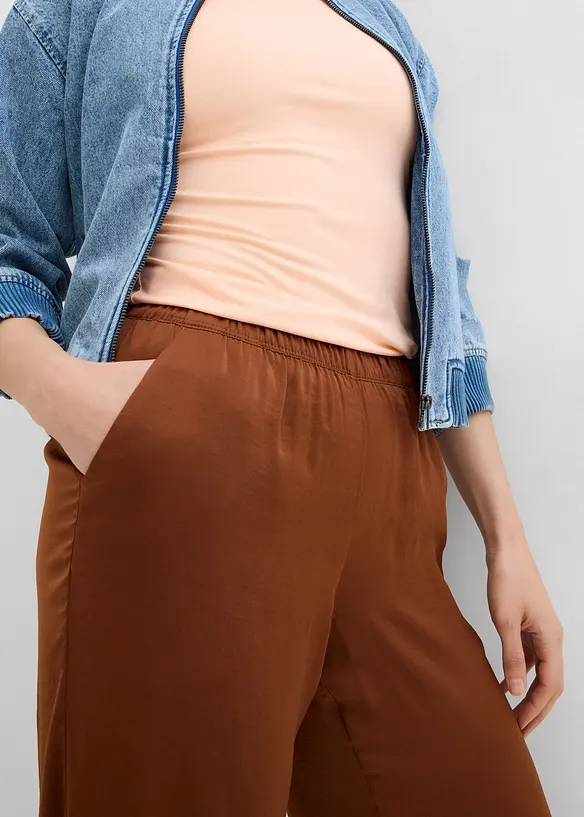 Pantalon palazzo l&eacute;ger et textur&eacute;, bonprix