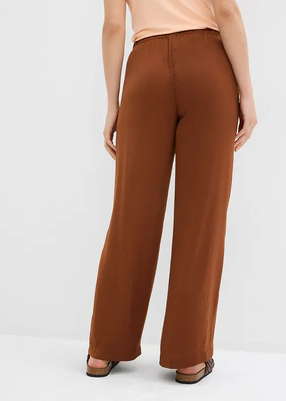 Pantalon palazzo l&eacute;ger et textur&eacute;, bonprix