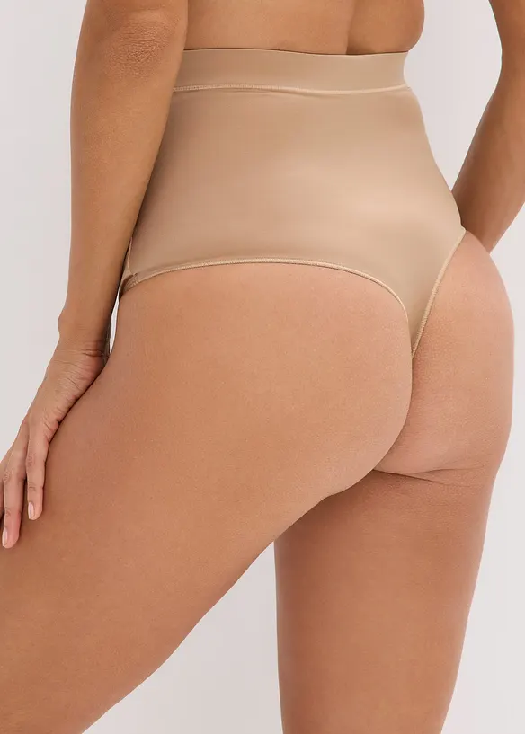 Lot de 2 strings sculptants en matière brillante, maintien léger, bonprix