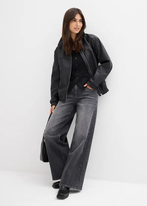 Jean large taille haute, bonprix