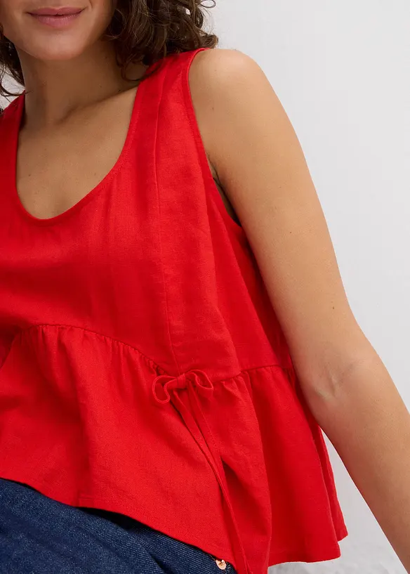 Blouse sans manches légère en lin mélangé, bonprix