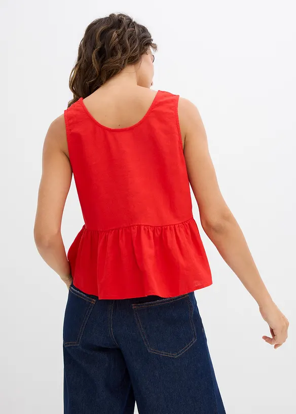 Blouse sans manches légère en lin mélangé, bonprix