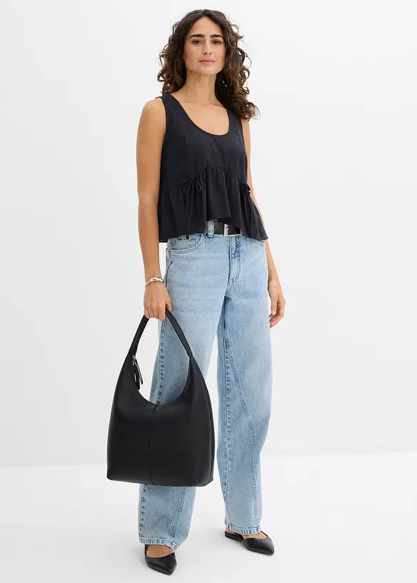 Blouse sans manches l&eacute;g&egrave;re en lin m&eacute;lang&eacute;, bonprix