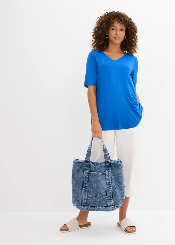 T-shirt long en viscose douce, bonprix