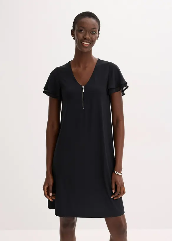 Robe en jersey à manches en crêpe, bonprix