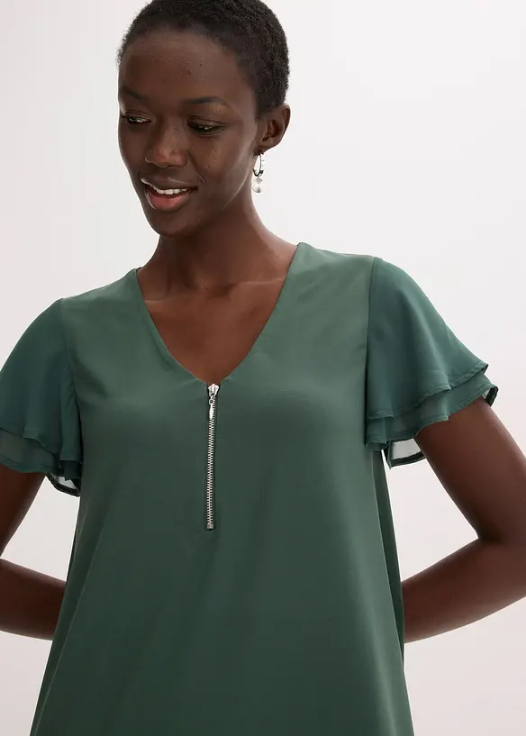 Robe en jersey à manches en crêpe, bonprix