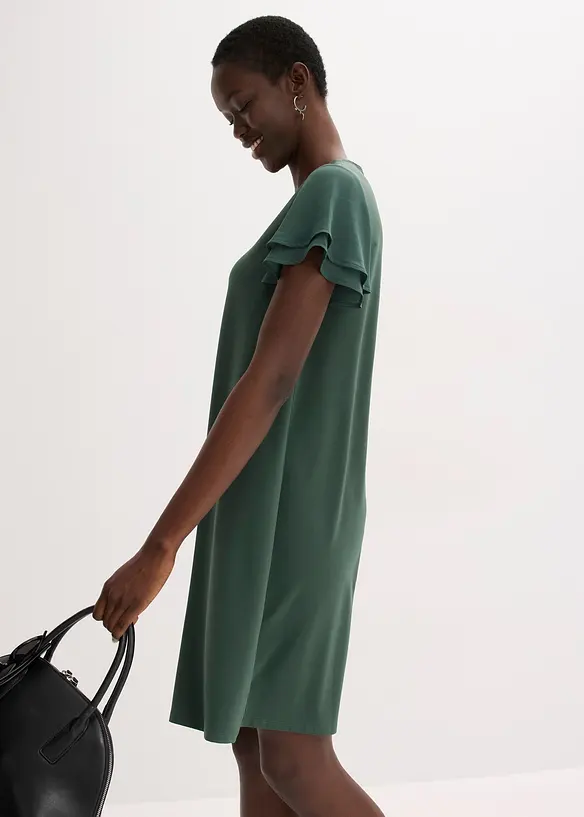 Robe en jersey à manches en crêpe, bonprix