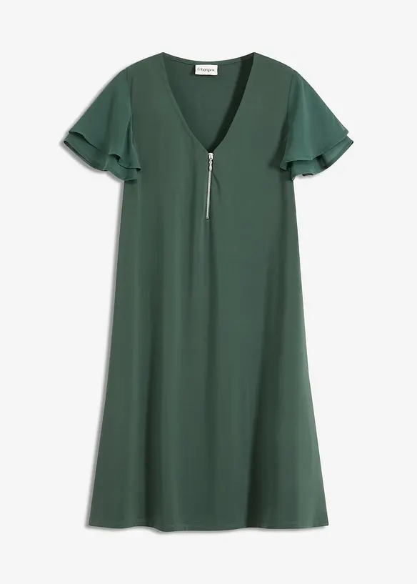 Robe en jersey à manches en crêpe, bonprix