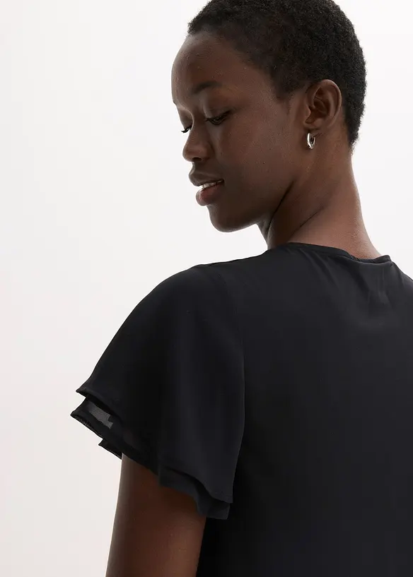 Robe en jersey à manches en crêpe, bonprix