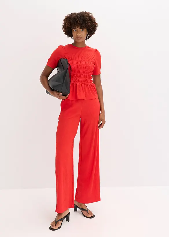 T-shirt avec smocks, bonprix