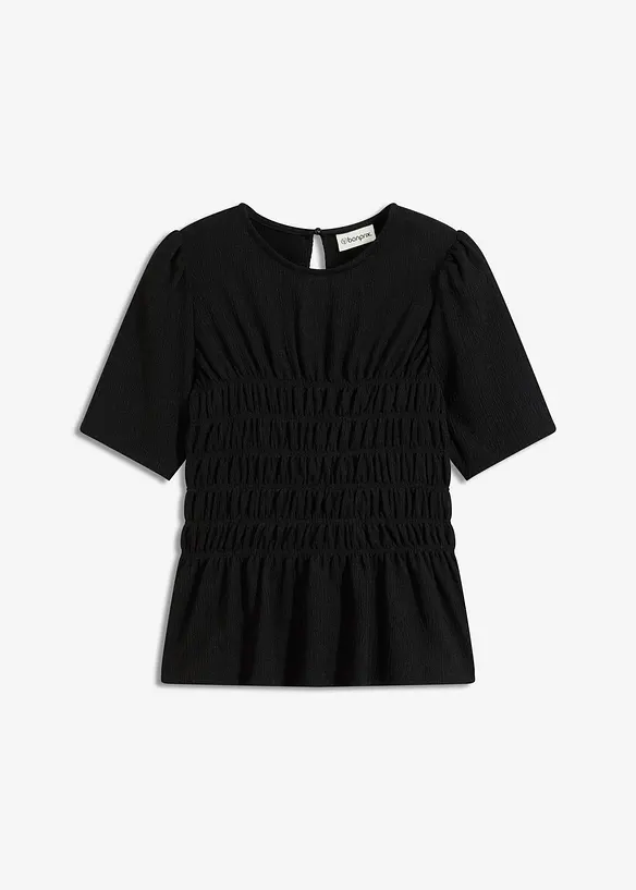 T-shirt avec smocks, bonprix