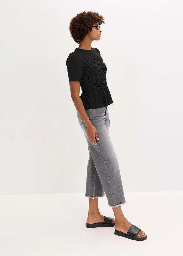 T-shirt avec smocks, bonprix