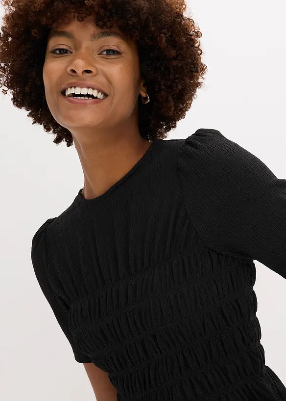 T-shirt avec smocks, bonprix