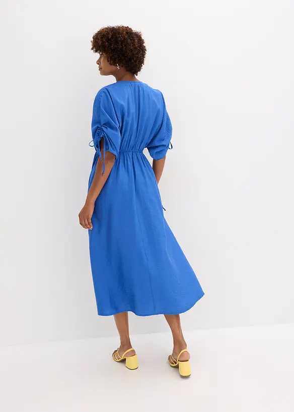 Robe longue à manches amples en matière texturée, bonprix