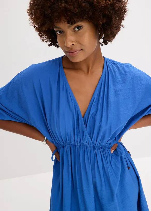 Robe longue à manches amples en matière texturée, bonprix