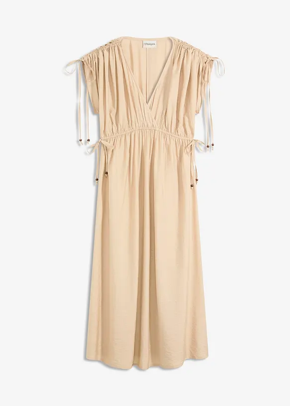 Robe longue à manches amples en matière texturée, bonprix