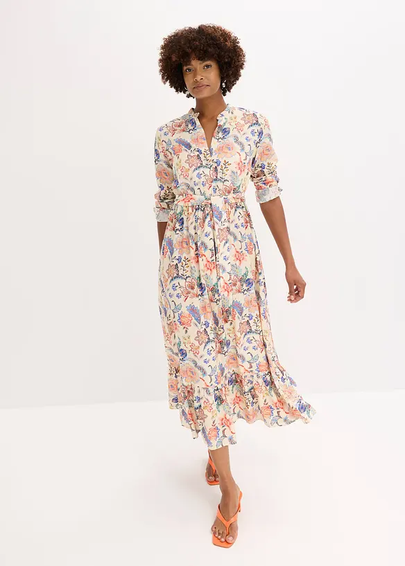 Robe longue &agrave; imprim&eacute; floral, bonprix