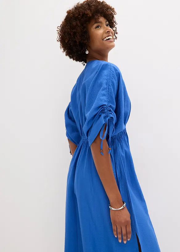 Robe longue à manches amples en matière texturée, bonprix