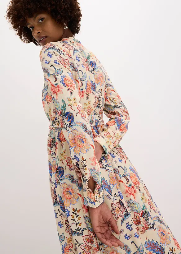 Robe longue &agrave; imprim&eacute; floral, bonprix